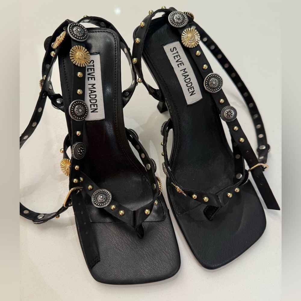 Steve Madden Asha Ankle Strap Sandal Black, Size‎ 6 - Picture 8 of 14